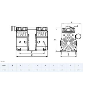 High Flow Rate High Pressure Oilless Piston Air Compressor 172LPM HP-200C image 7