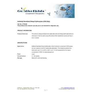 Antibody Sensitized Sheep Erythrocytes (USA Only)