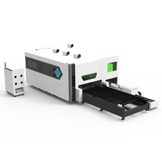 Enclosed Sheet & Tube Metal Fiber Laser Cutting Machine with Protective Cover and Exchange Table image 2