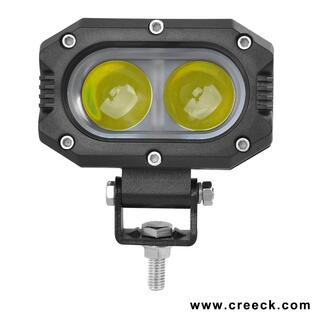 4 Inch 30W Square LED Auxiliary Light for Motorcycle- Spot Beam - White / Amber image 3