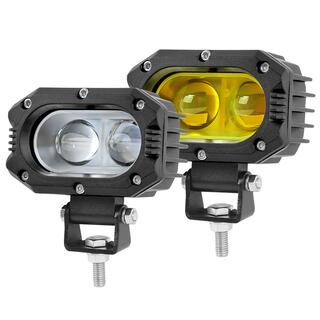 4 Inch 30W Square LED Auxiliary Light for Motorcycle- Spot Beam - White / Amber image 7