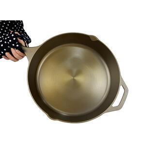10 Inch Golden Polished Machined Smooth Cast Iron Frying Pan
