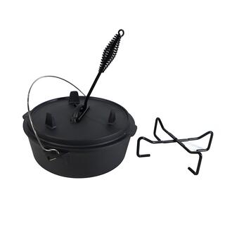 Wholesale camping cast iron dutch oven with three legs lid