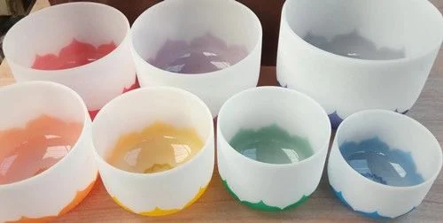 Chakra Lotus Quartz Crystal Singing Bowls Full Sets Wholesale Price
