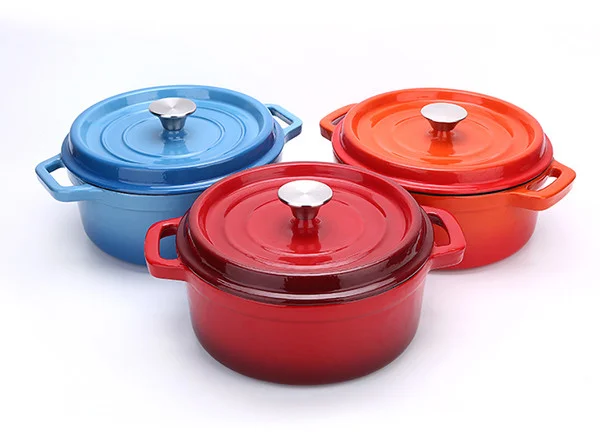 Cast Iron Enamel Kitchen Cookware Food Pot Casserole Dish