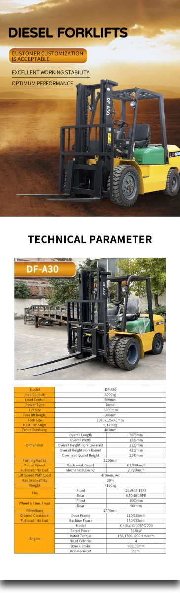 DF-A30 3 Ton Diesel Forklift
