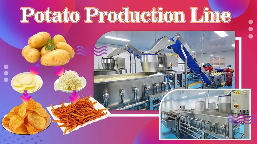 Traditional Fresh Spicy French Fries Potato Chips Crisp Production Line