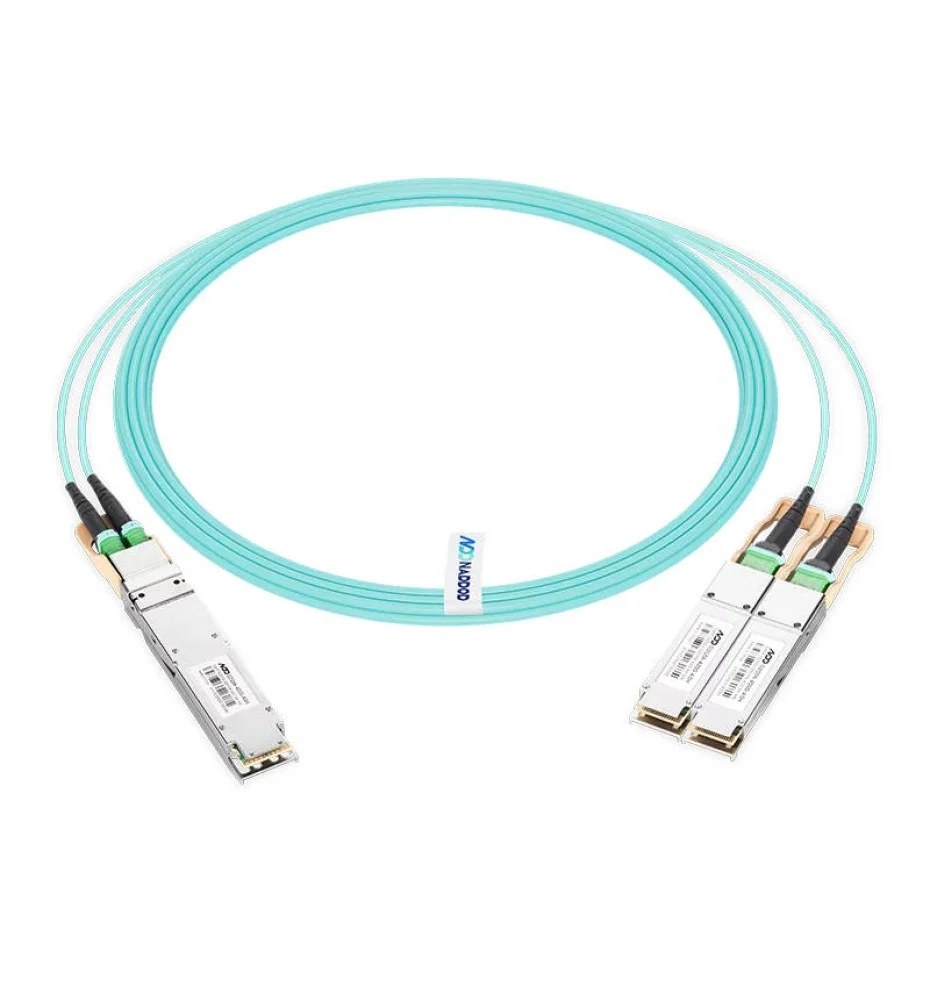 NVIDIA/Mellanox MFA7U10-H050 Compatible 400G AOC OSFP IHS/Finned Top 8x50G PAM4 to 2x200G QSFP56 4x50G PAM4 InfiniBand HDR Active Optical Splitter Cable (INDOELECTRONIC)
