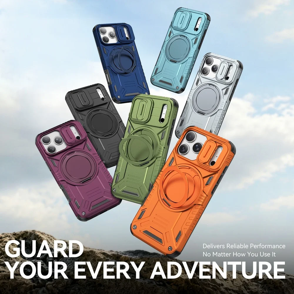 Camera-Slider Kickstand Rugged Case for iPhone 18 Pro