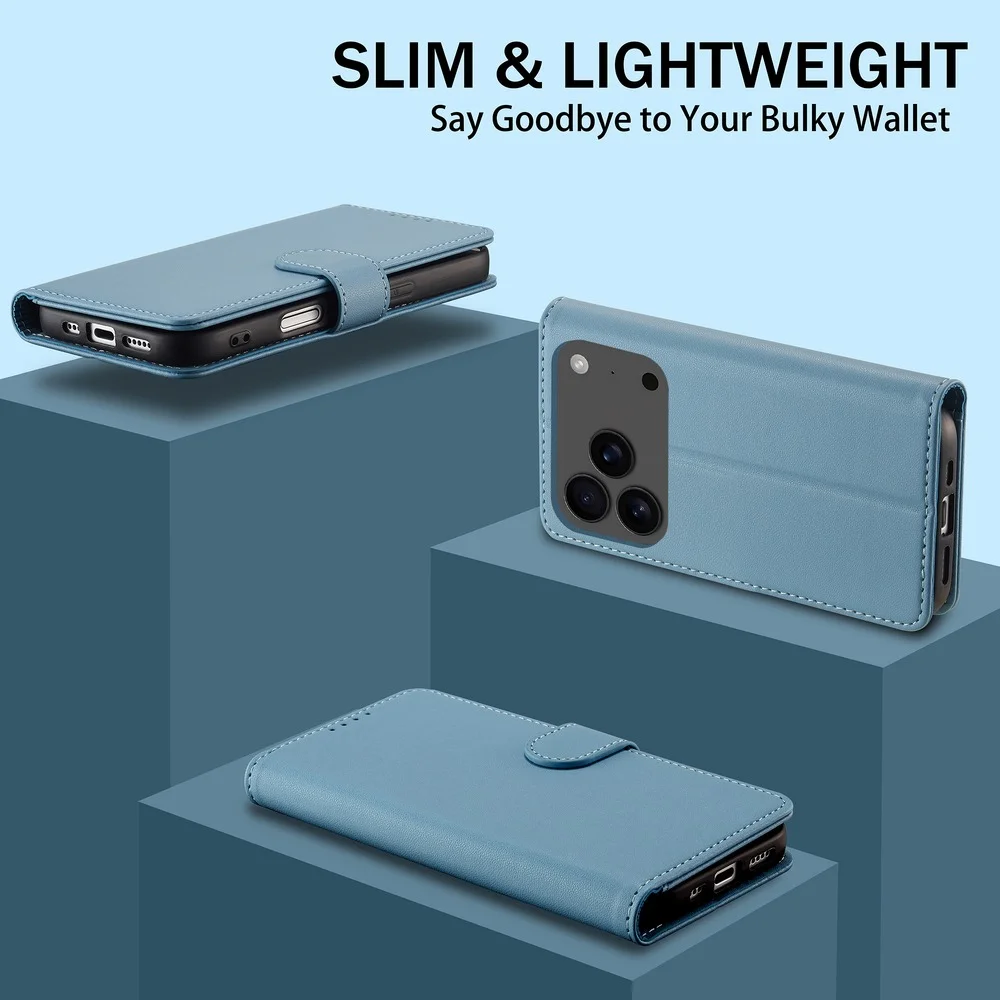 R20 Magnetic Flip Wallet Case for iPhone 18 Pro Max (RFID Blocking)