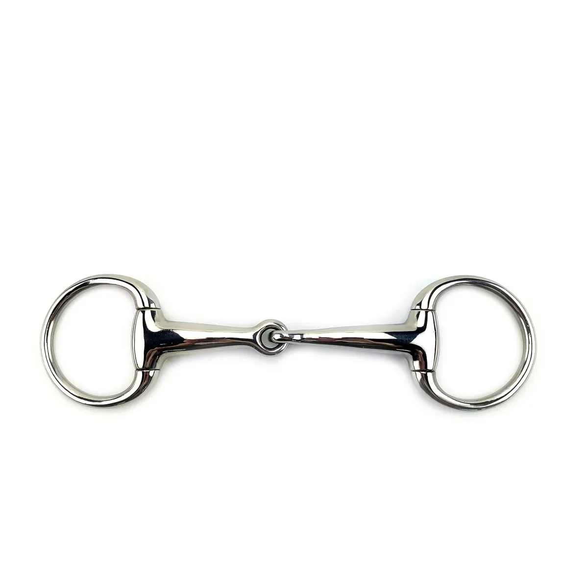 Stainless Steel Eggbutt Horse Bit with Solid Jointed Mouth — Model 253350