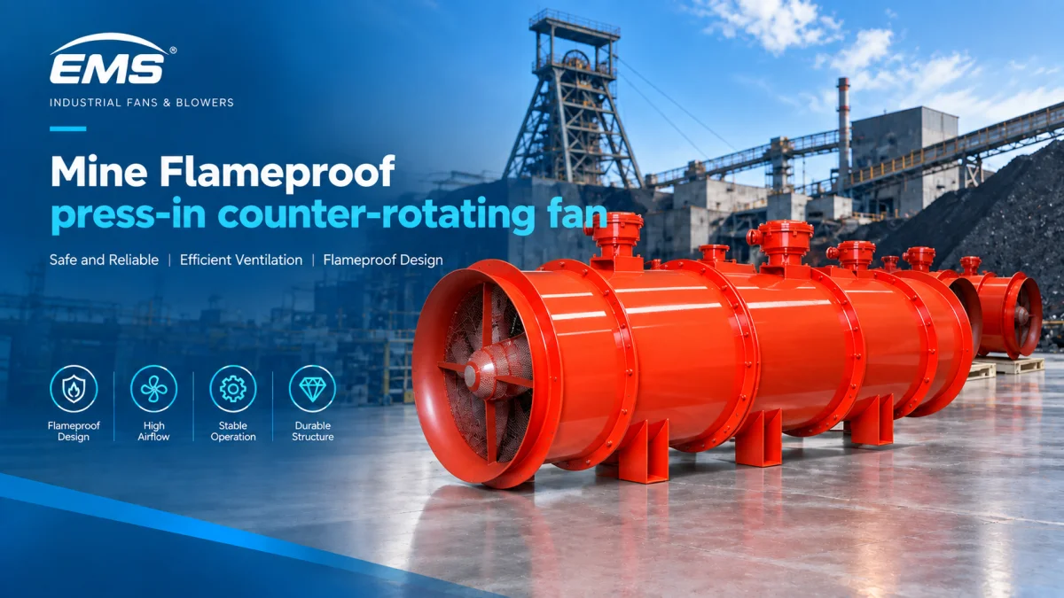 Mine  Flameproof press-in counter-rotating fan