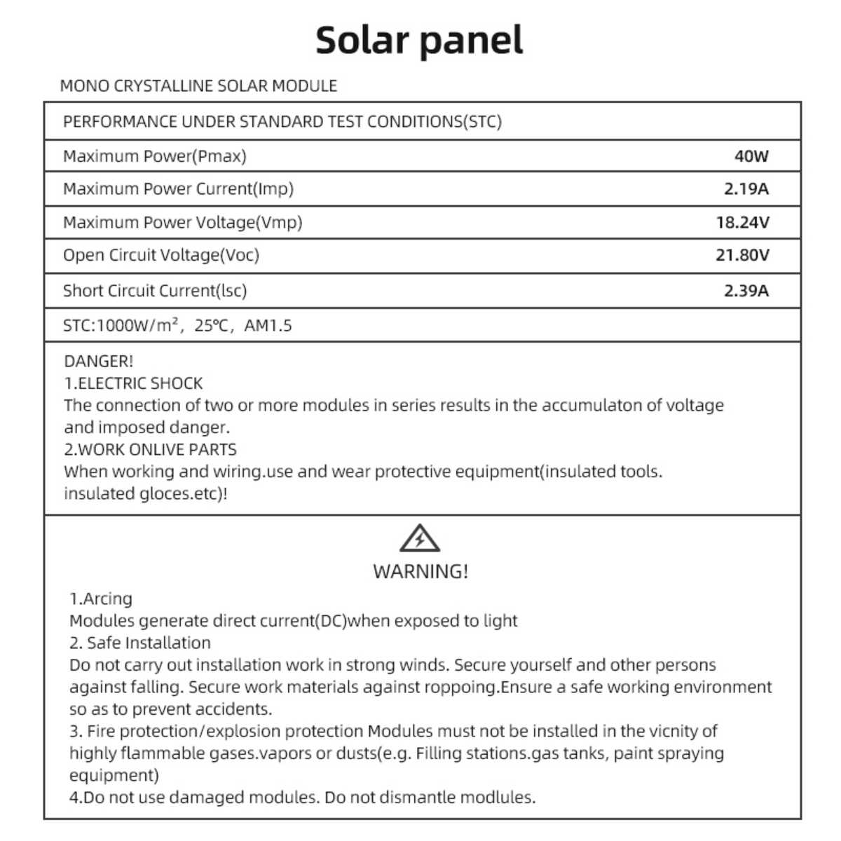 40w 18.2v Mono 182mm Solar Panel QN-182M04018 image 5