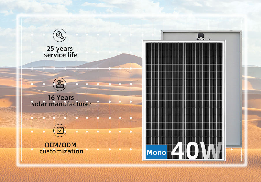 40w 18.2v Mono 182mm Solar Panel QN-182M04018 image 6