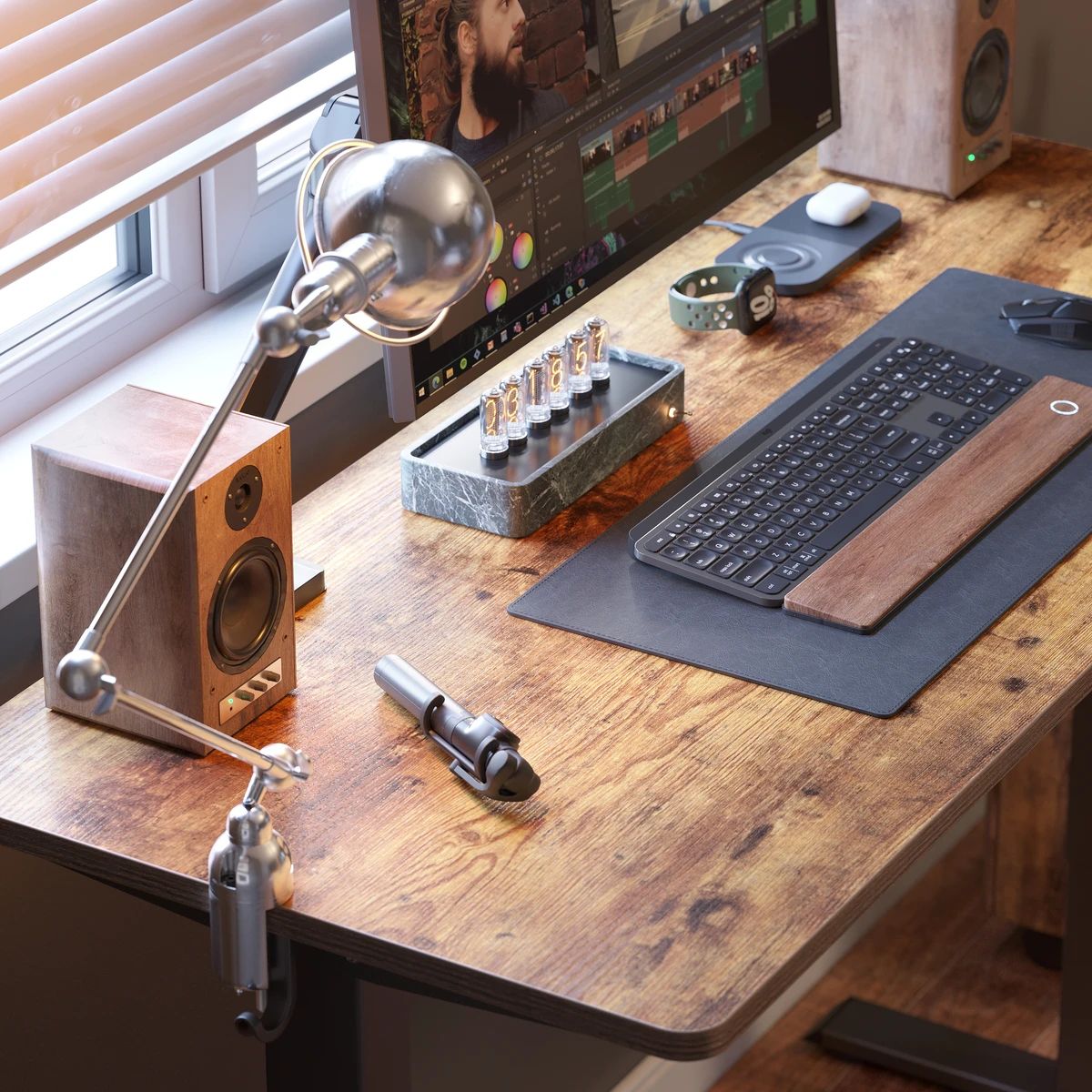 Electric Height Adjustable Ergonomic Standing Desk for Home Office Study Gaming image 3