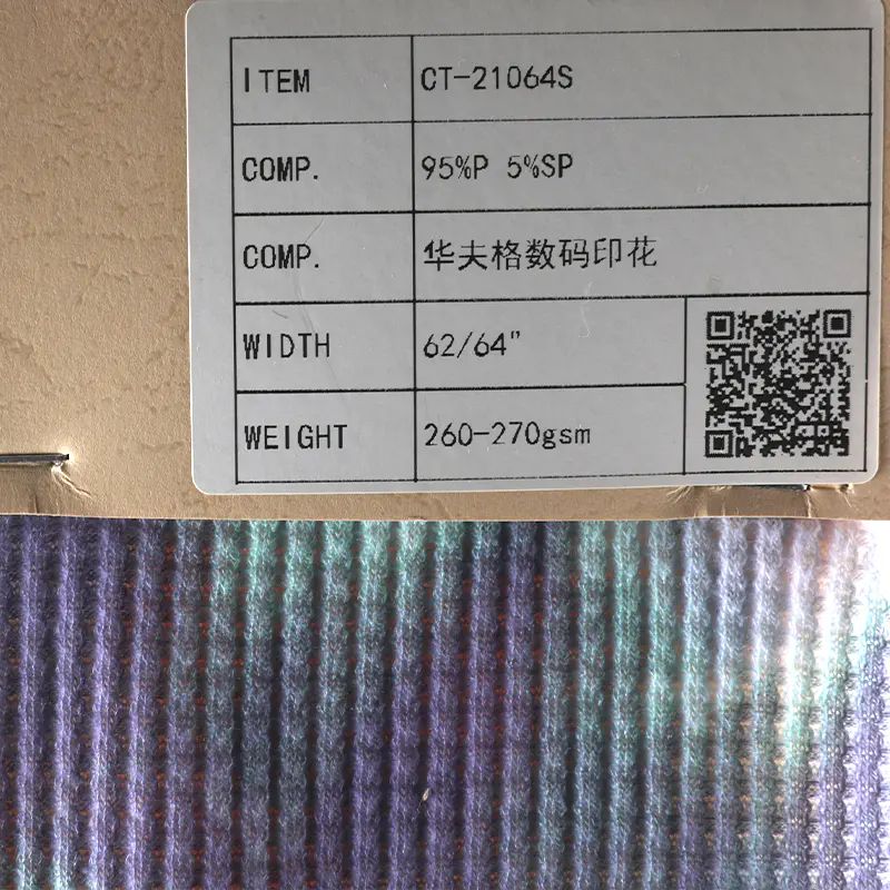 Polyester Spandex Waffle Digital Print Recycle Fabric image 5