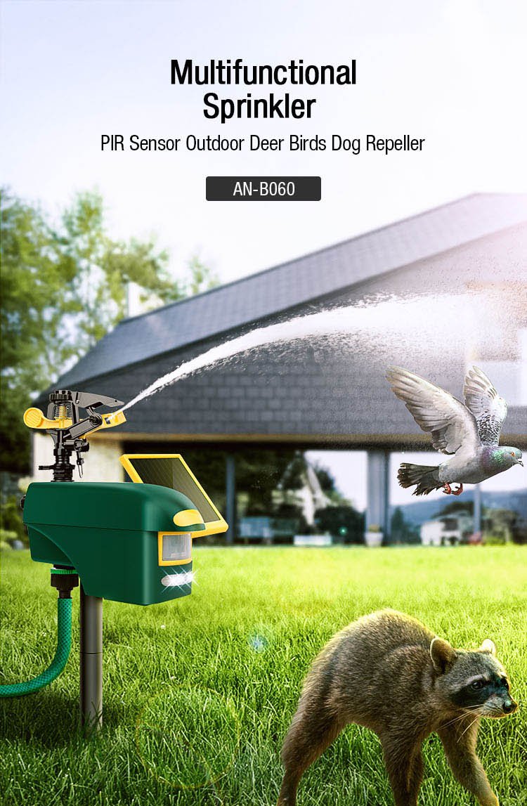 Multifunctional Sprinkler Pir Sensor Outdoor Deer Birds Dog Repeller AN-B060 image 7