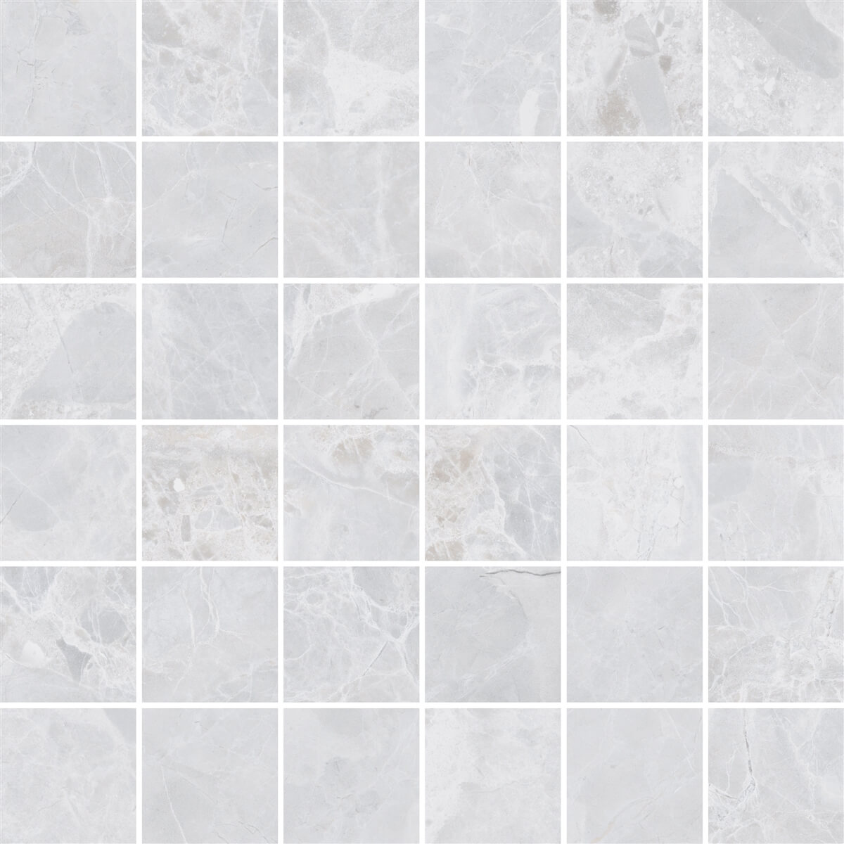 30x30 12"x12" Alpha Bianco (5x5) Polished On Net Glazed Porcelain image 5