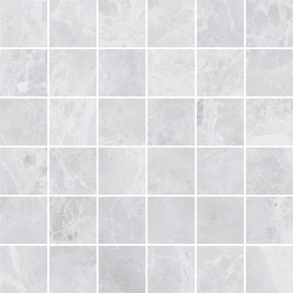 30x30 12"x12" Alpha Bianco (5x5) Polished On Net Glazed Porcelain image 8