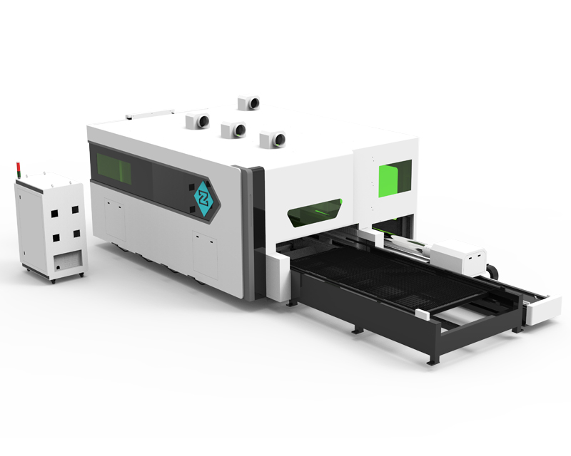 Enclosed Sheet & Tube Metal Fiber Laser Cutting Machine with Protective Cover and Exchange Table image 2