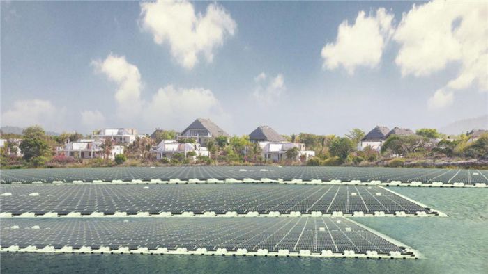 Floating PV Power Plant System On Water, HDPE Plastic Blow Molding image 1