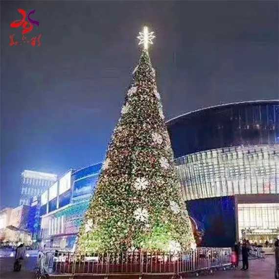 20ft 30ft 40ft 50ft Giant Outdoor Lighting Pvc Ball Clips Giant Led Ornament Felt Stand Artificial Decoration Christmas Tree image 3