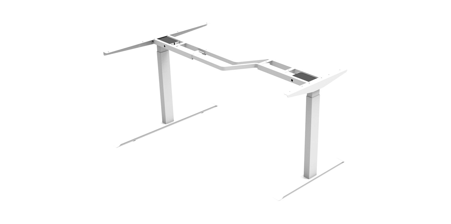Large Electric Height Adjustable Computer Workstation L Shape Stand Up Corner Desk image 3
