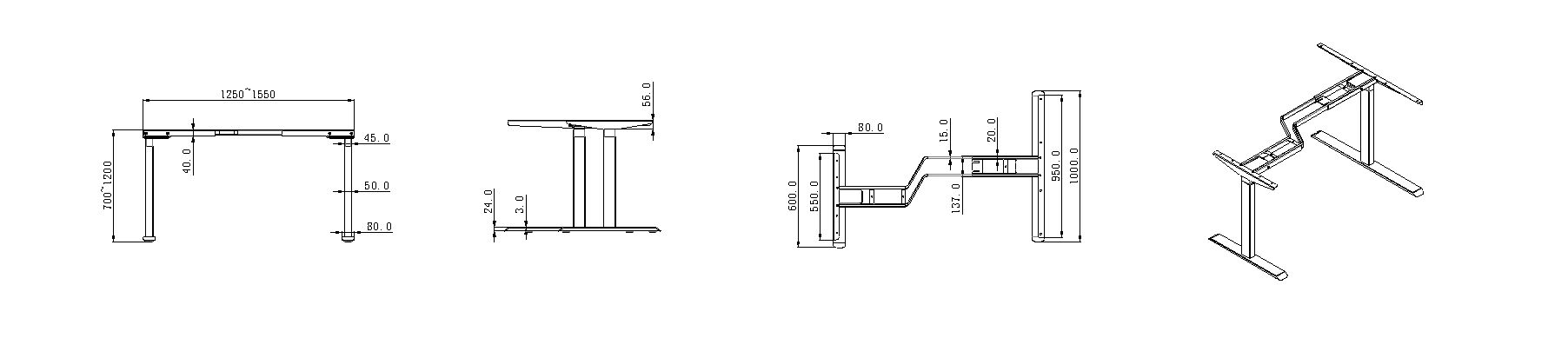 Large Electric Height Adjustable Computer Workstation L Shape Stand Up Corner Desk image 4