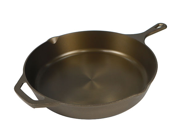 10 Inch Golden Polished Machined Smooth Cast Iron Frying Pan image 3