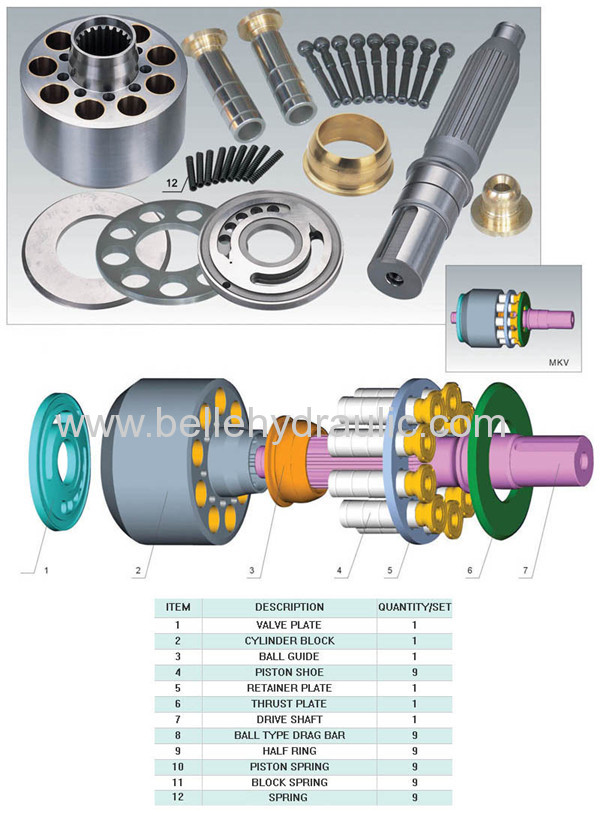 Tokawa MKV23 MKV33 Hydraulic Pump Parts image 2