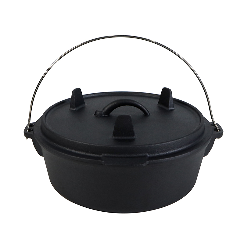 Wholesale camping cast iron dutch oven with three legs lid image 2