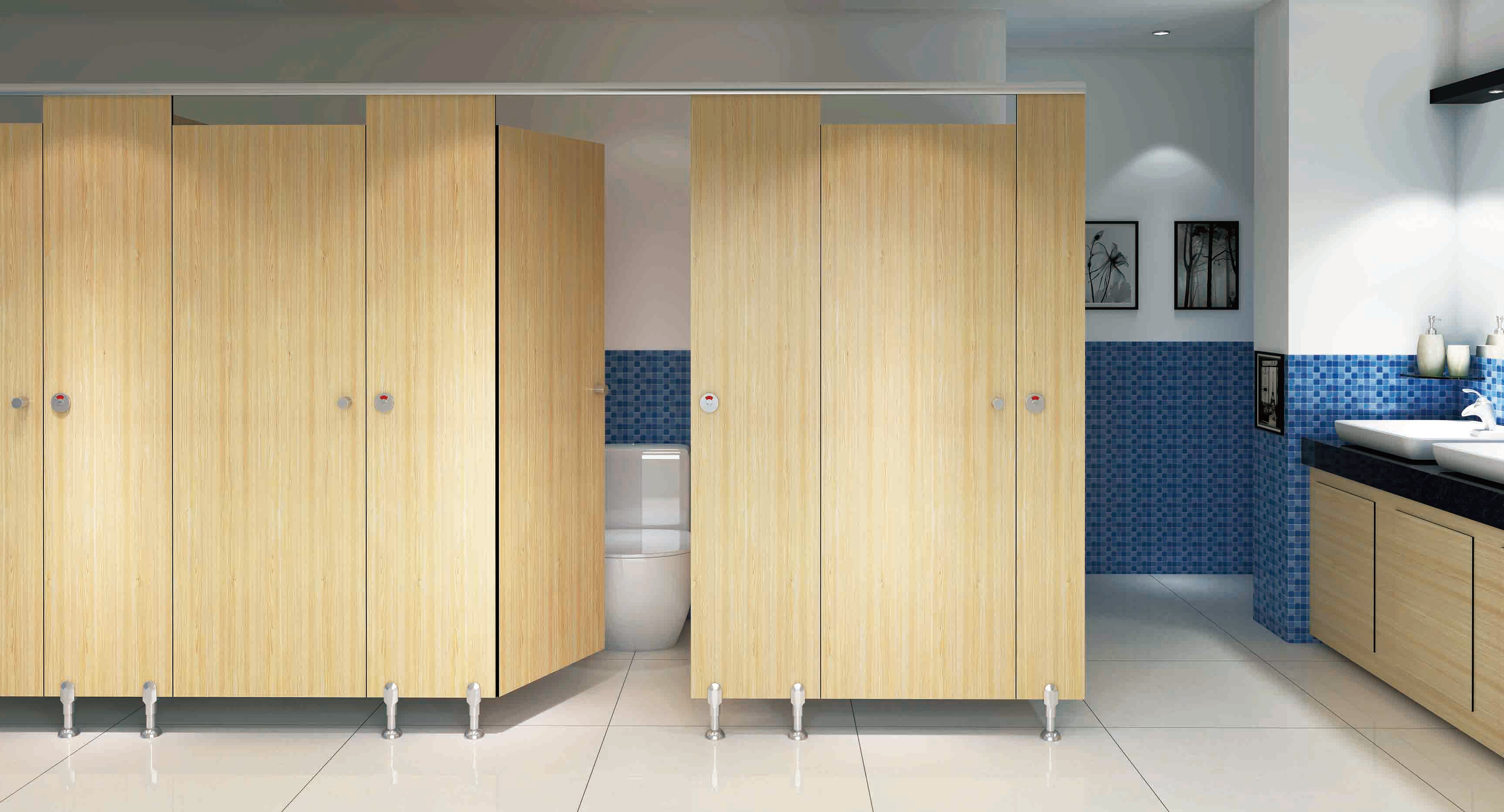 Popular High Quality Commercial Solid Surface HPL Shower Cubicle Toilet Dimensions Toilet Cubicles for Sale image 2