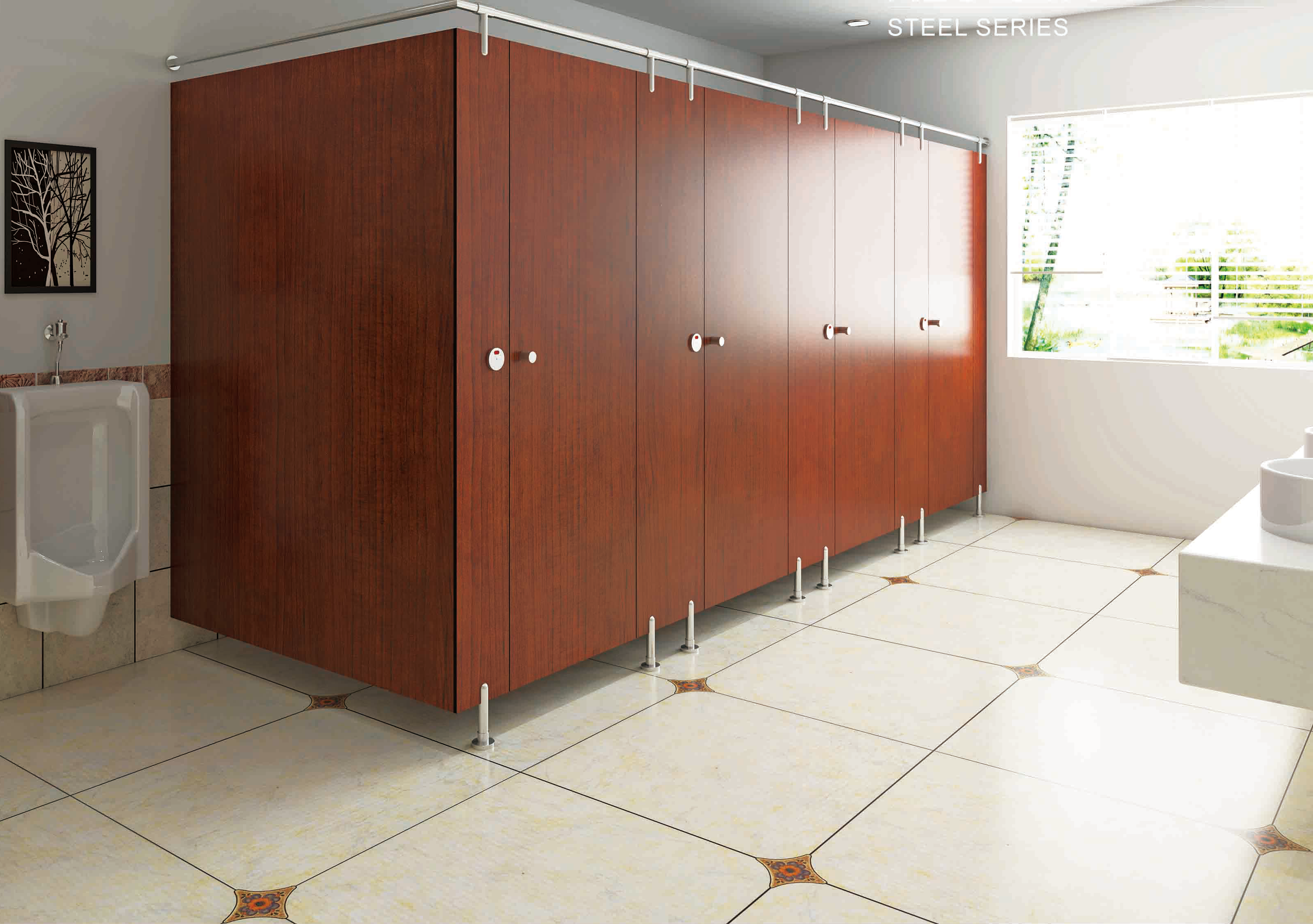 HPL Waterproof Public Toilet Partition/ Bathroom Partition/ Wc Divider Board Toilet Partition image 1