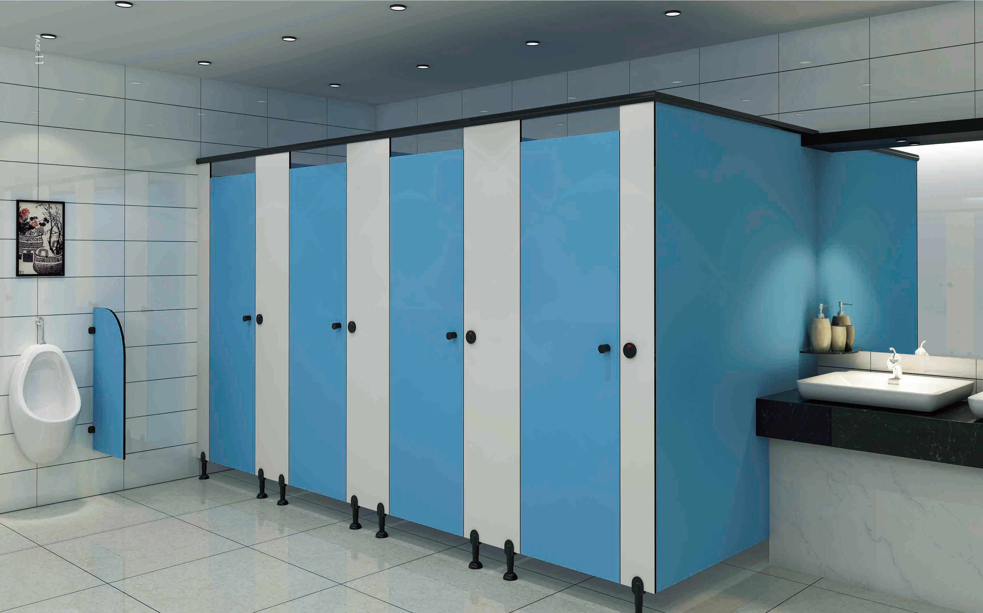 HPL Waterproof Public Toilet Partition/ Bathroom Partition/ Wc Divider Board Toilet Partition image 2
