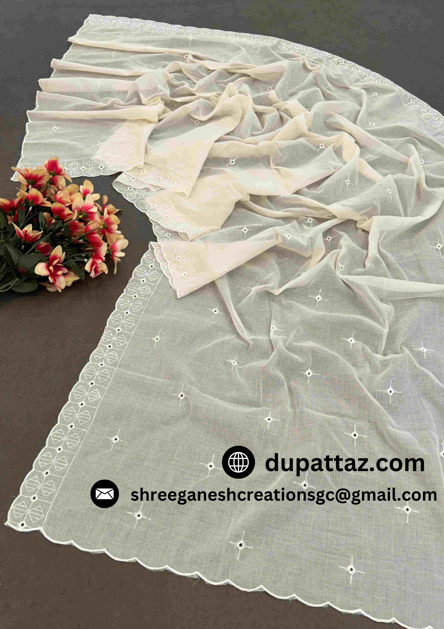 Dyeable Cotton Dupatta image 1