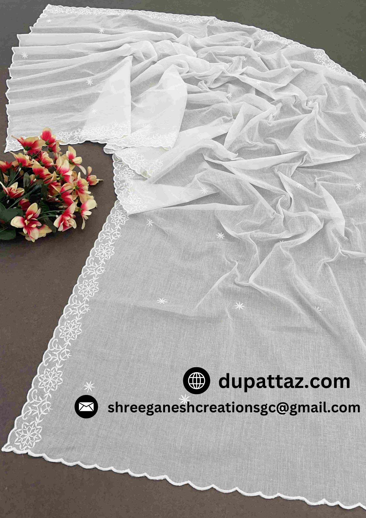 Dyeable Cotton Dupatta image 2