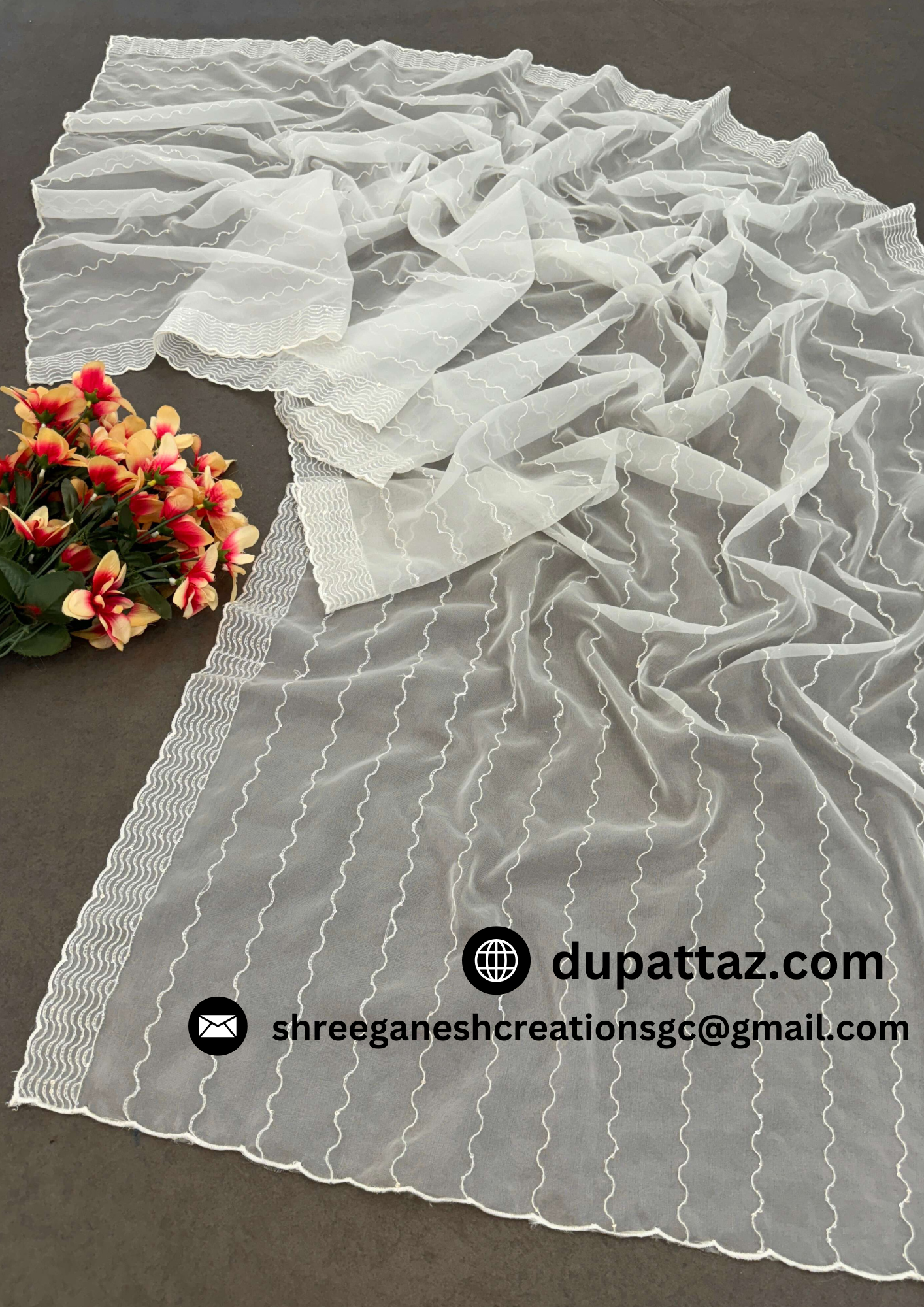 Dyeable Organza Dupatta image 1