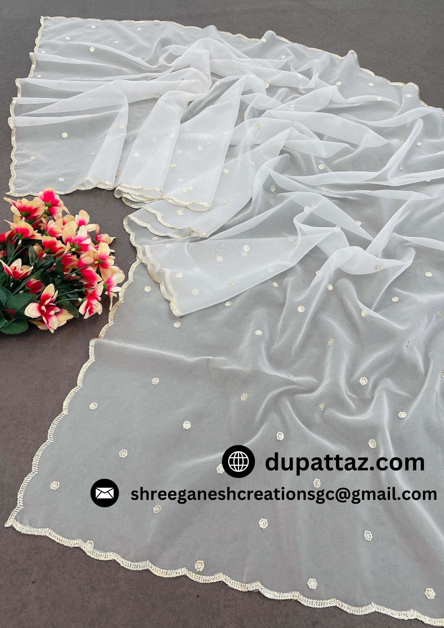 Dyeable Organza Dupatta image 2