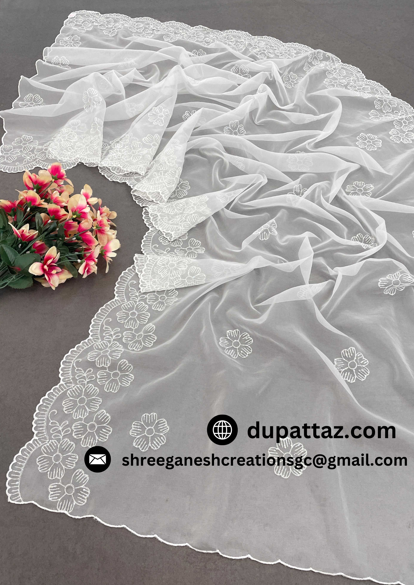 Dyeable Organza Dupatta image 3