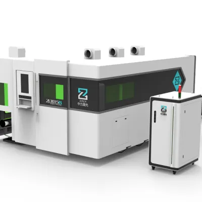 Enclosed Sheet & Tube Metal Fiber Laser Cutting Machine with Protective Cover and Exchange Table