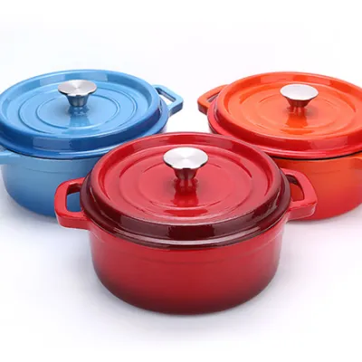 Cast Iron Enamel Kitchen Cookware Food Pot Casserole Dish