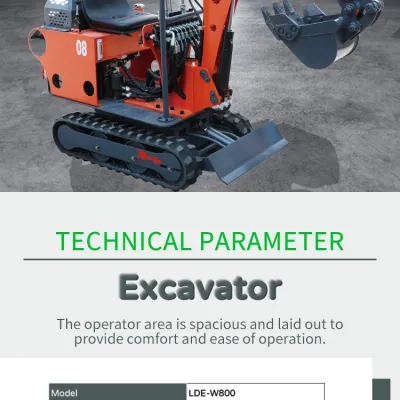 LDE-W800 800kg Hydraulic Mini Excavator