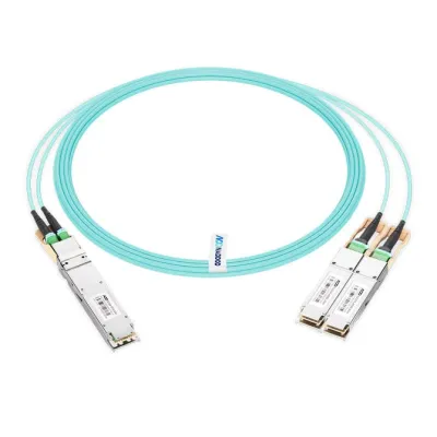 NVIDIA/Mellanox MFA7U10-H050 Compatible 400G AOC OSFP IHS/Finned Top 8x50G PAM4 to 2x200G QSFP56 4x50G PAM4 InfiniBand HDR Active Optical Splitter Cable (INDOELECTRONIC)