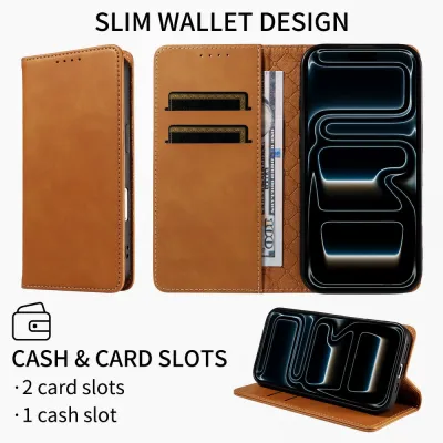 Leather-Texture Magnetic Case for iPhone 18 Pro (Microfiber)