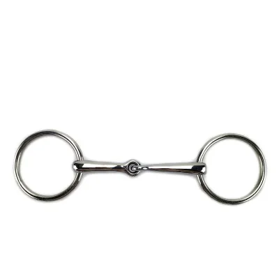 Stainless Steel Ring Snaffle Horse Bit with Solid Jointed Mouth — Model 20073