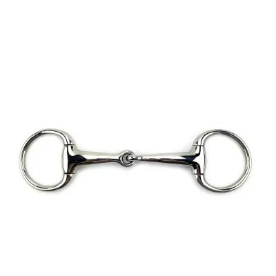 Stainless Steel Eggbutt Horse Bit with Solid Jointed Mouth — Model 253350