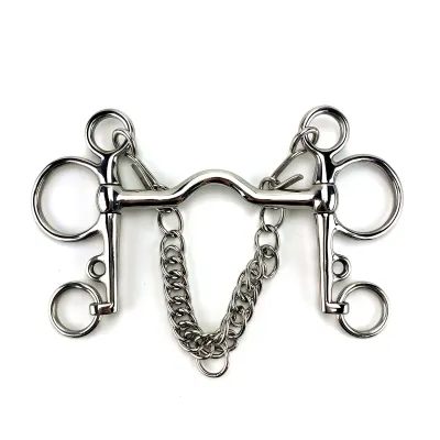 Stainless Steel Pelham Horse Bit with Cheek-Length Options — Model 20055