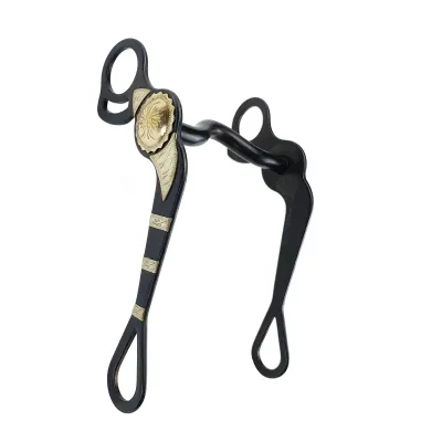 Black Steel Western Show Horse Bit with German Silver Trim — Model 25146