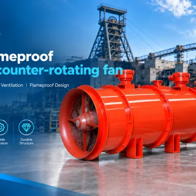 Mine  Flameproof press-in counter-rotating fan
