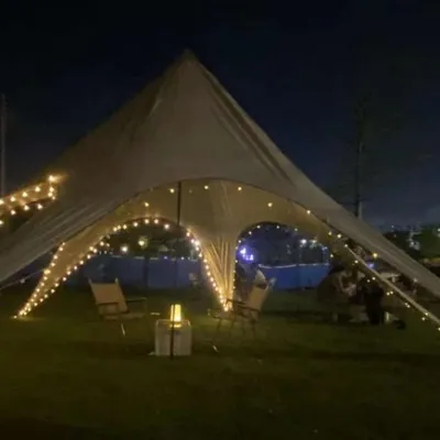 Star Tent - Single Peak Tensile Canopy with Aluminium Centre Mast
